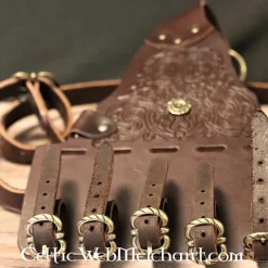 Baldric à Pinède Décoré, Marron -France Épées médiévales Soldes 2023 baldric a pinede decore marron 3